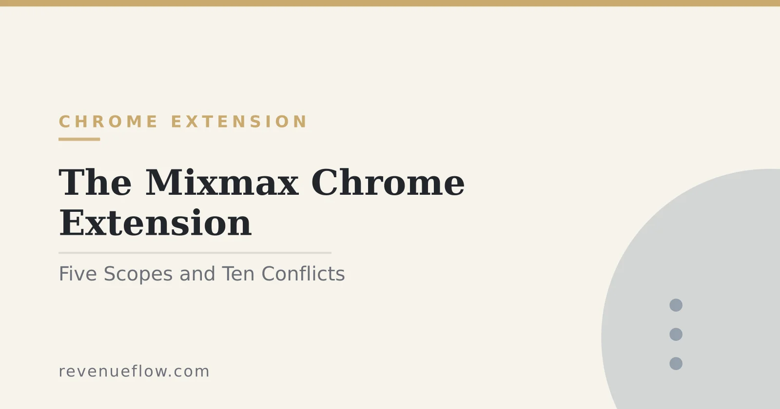 Branded cover: The Mixmax Chrome Extension: Five Permission Scopes and Ten Named Conflicts