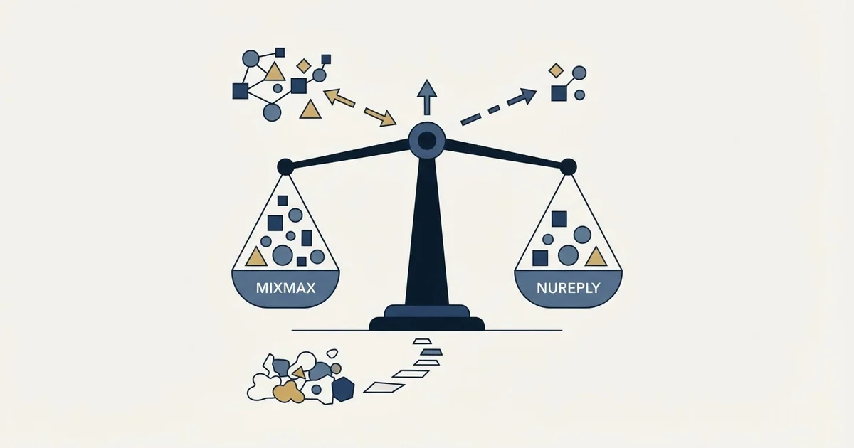 Editorial illustration for Mixmax vs NuReply