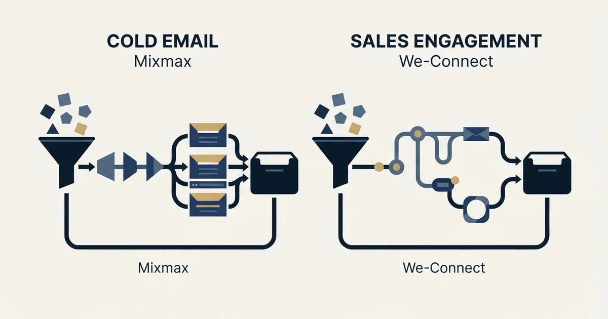 Editorial illustration for Mixmax vs We-Connect