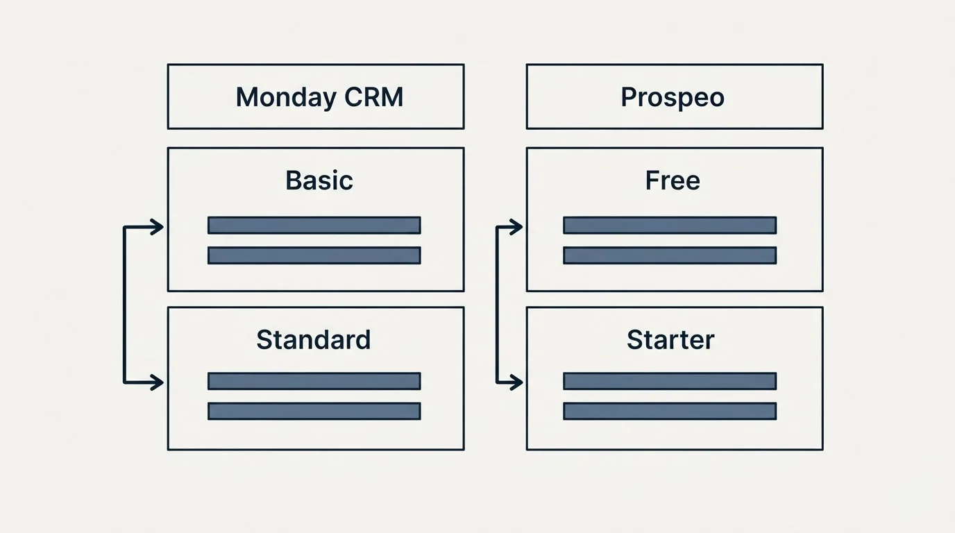 Pricing table: Pricing Comparison (Monday CRM, Prospeo, Basic, Free)