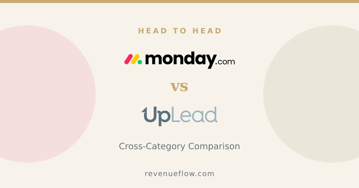 Branded cover: Monday CRM vs UpLead: Cross-Category Comparison