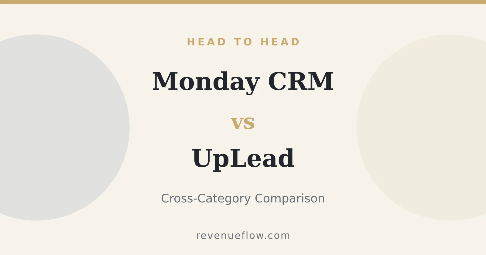 Branded cover: Monday CRM vs UpLead: Cross-Category Comparison