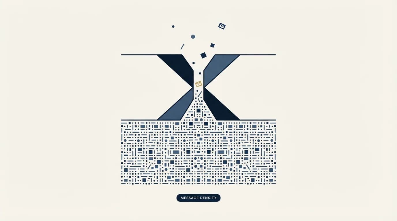 Section illustration: Message density is the constraint nobody prices in