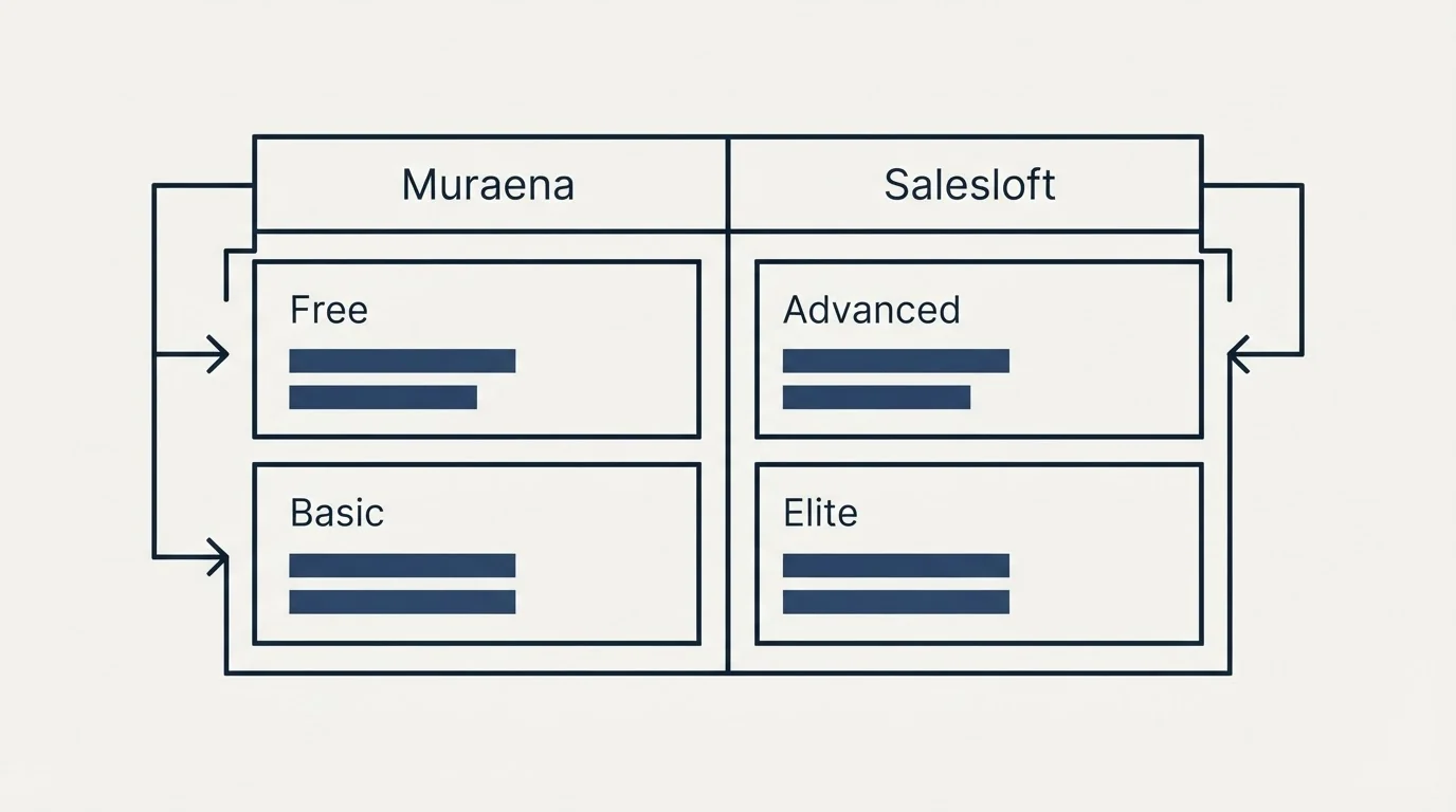 Pricing table: Pricing Comparison (Muraena, Salesloft, Free, Advanced)