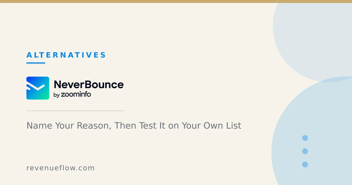 Branded cover: Choosing a NeverBounce Alternative: Name Your Reason, Then Test It on Your Own List