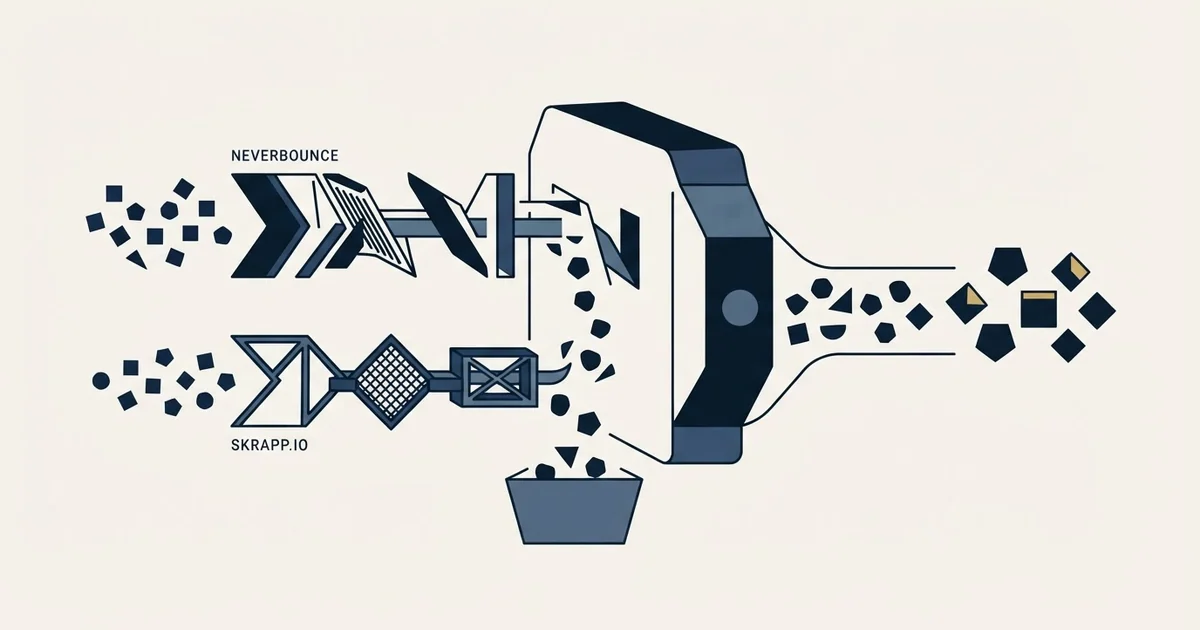 Editorial illustration for NeverBounce vs Skrapp.io