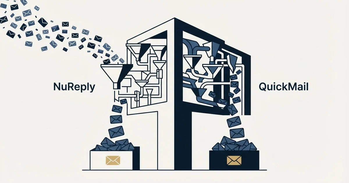 Editorial illustration for NuReply vs QuickMail