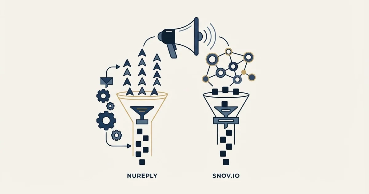 Editorial illustration for NuReply vs Snov.io