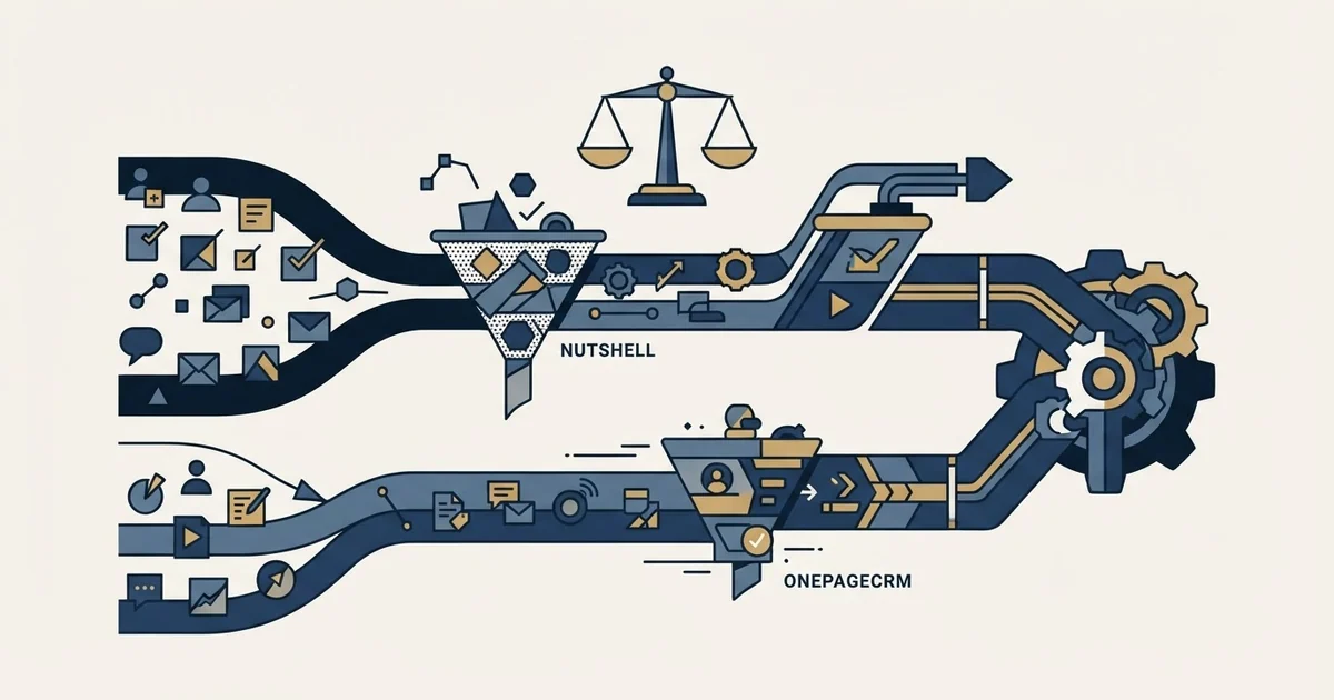 Editorial illustration for Nutshell vs OnePageCRM