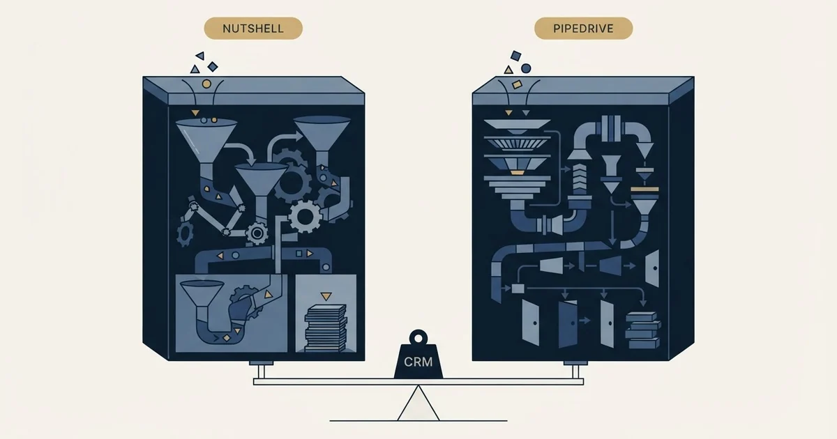 Editorial illustration for Nutshell vs Pipedrive