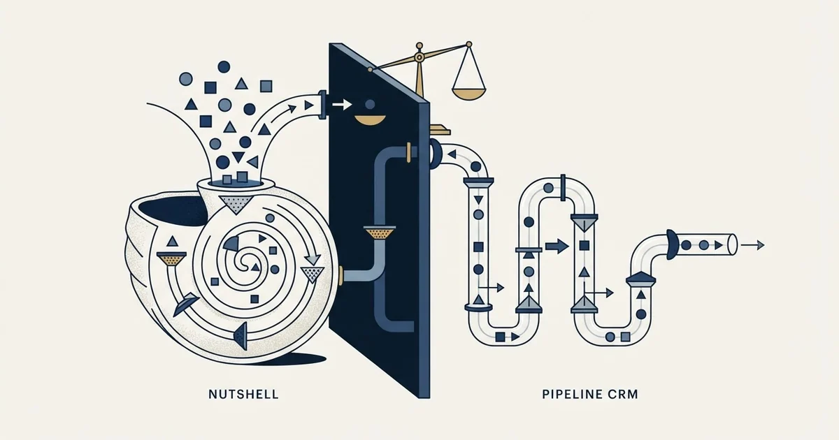 Editorial illustration for Nutshell vs Pipeline CRM