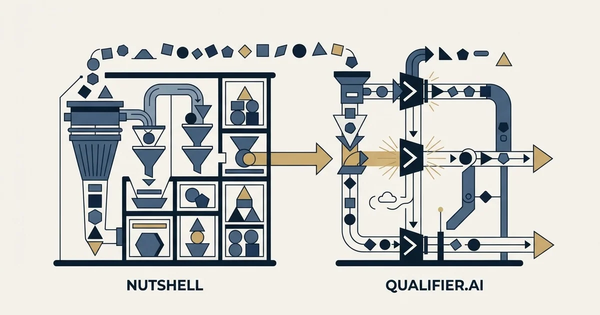 Editorial illustration for Nutshell vs Qualifier.ai