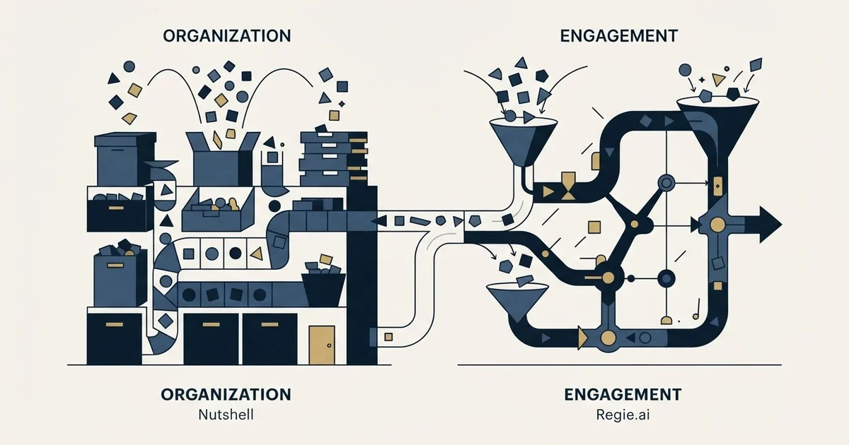 Editorial illustration for Nutshell vs Regie.ai