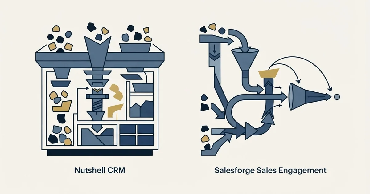 Editorial illustration for Nutshell vs Salesforge