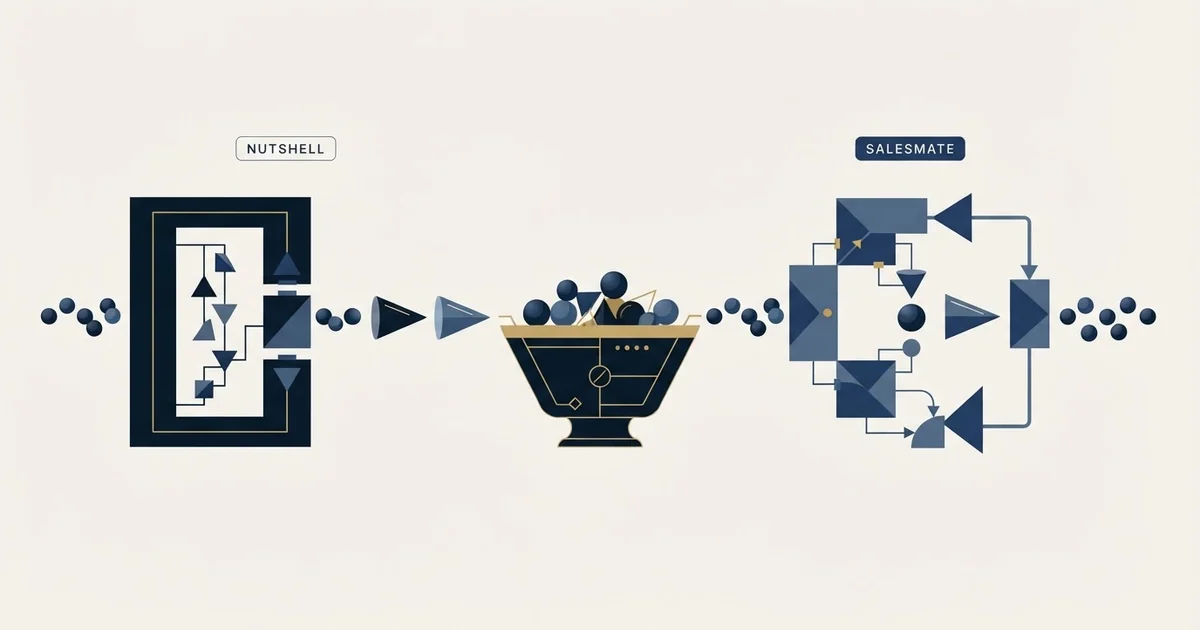 Editorial illustration for Nutshell vs Salesmate