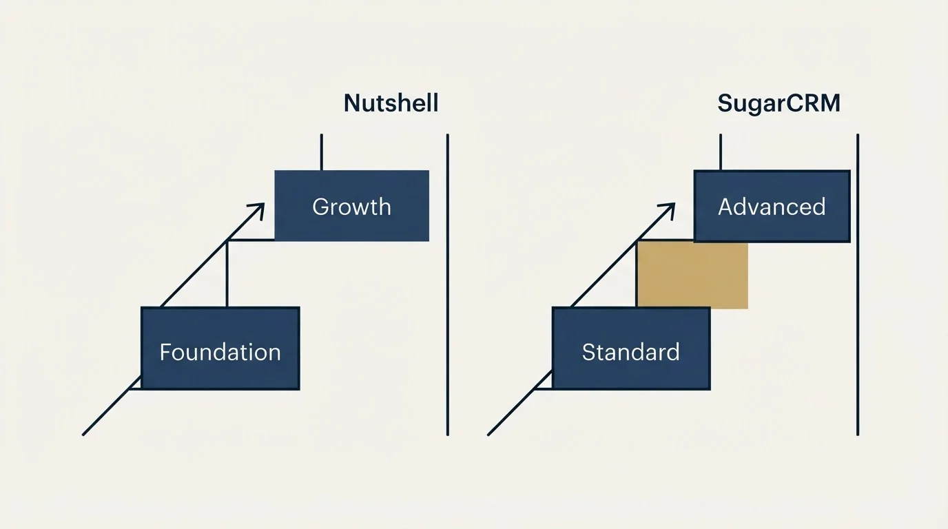 Pricing ladder: Pricing Comparison (Nutshell, SugarCRM, Foundation, Standard)