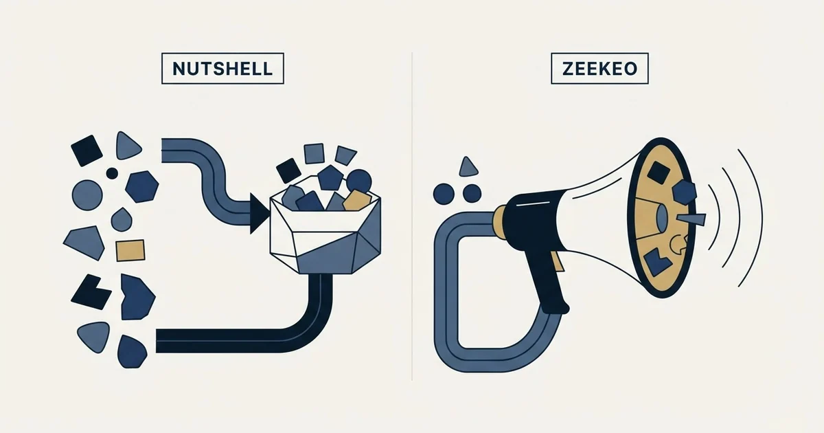 Editorial illustration for Nutshell vs Zeekeo