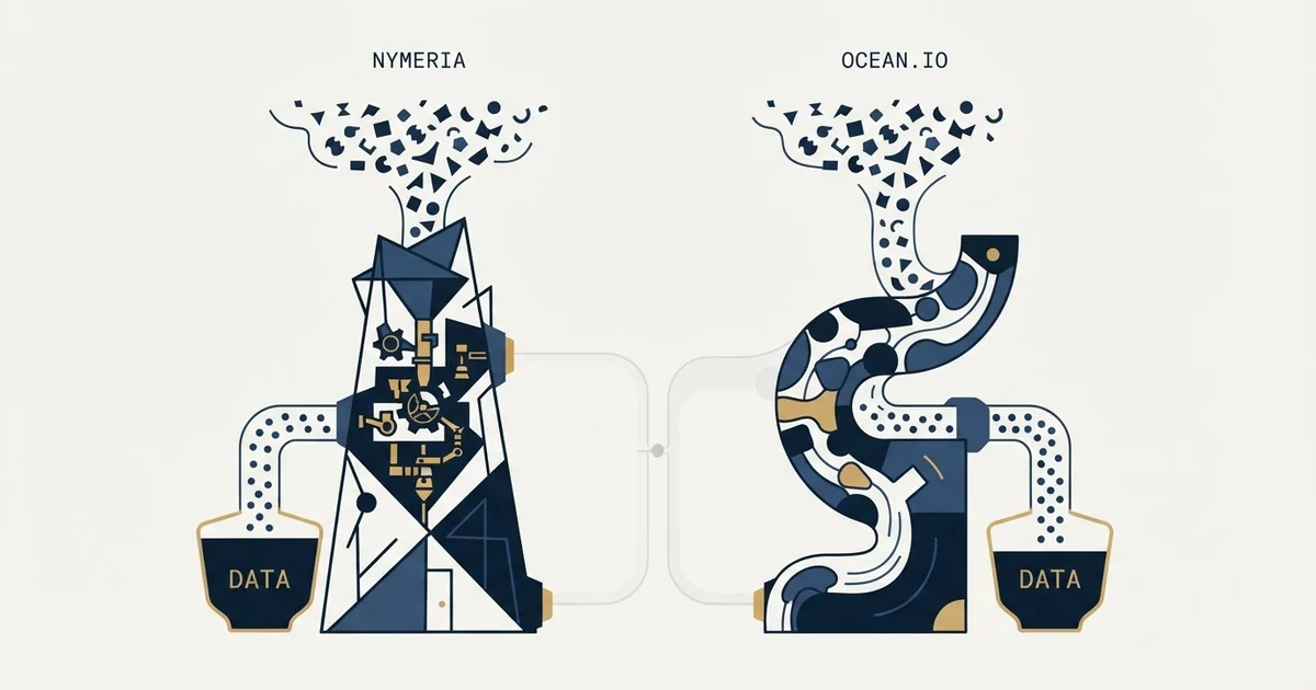 Editorial illustration for Nymeria vs Ocean.io