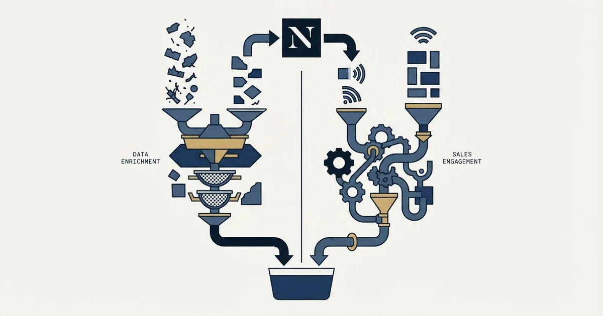 Editorial illustration for Nymeria vs Salesloft