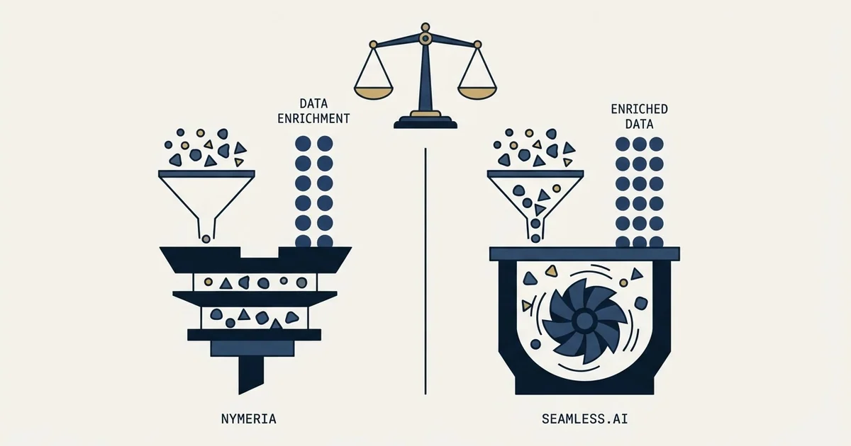 Editorial illustration for Nymeria vs Seamless.AI