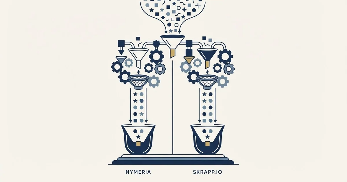 Editorial illustration for Nymeria vs Skrapp.io