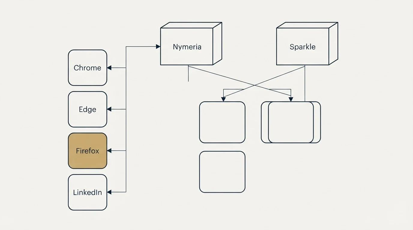 Integration grid: Integration Ecosystem (Nymeria, Sparkle, Chrome, Edge)