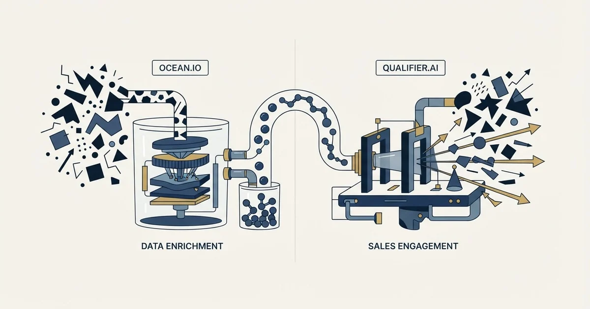 Editorial illustration for Ocean.io vs Qualifier.ai