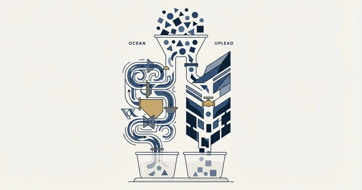 Editorial illustration for Ocean.io vs UpLead