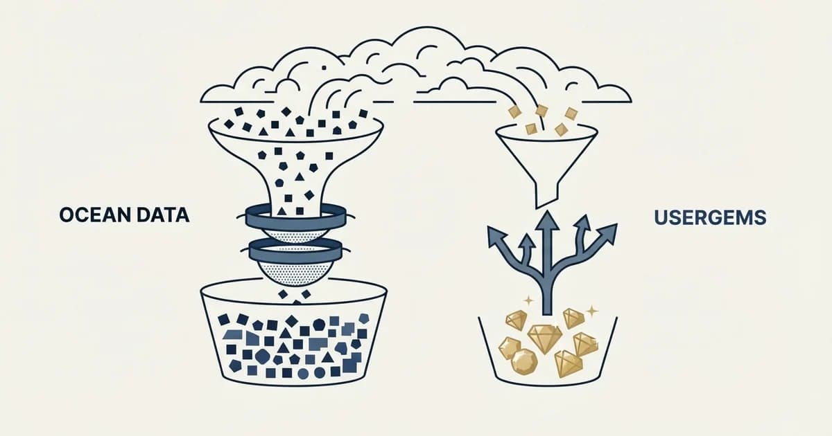 Editorial illustration for Ocean.io vs UserGems