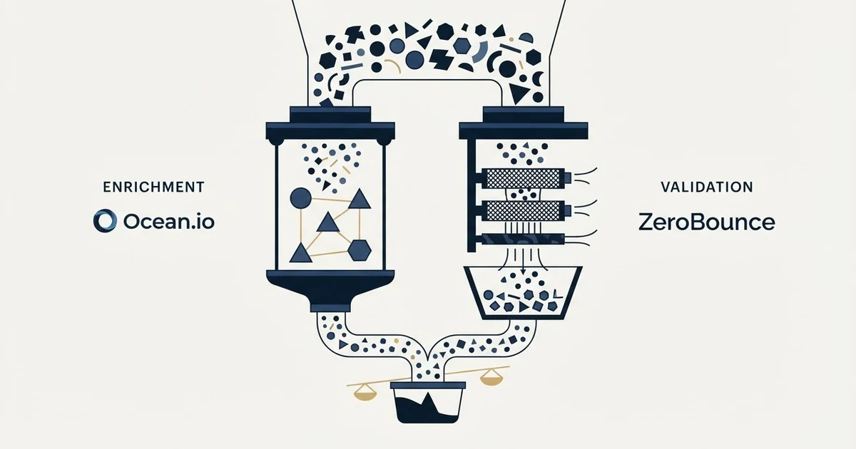 Editorial illustration for Ocean.io vs ZeroBounce