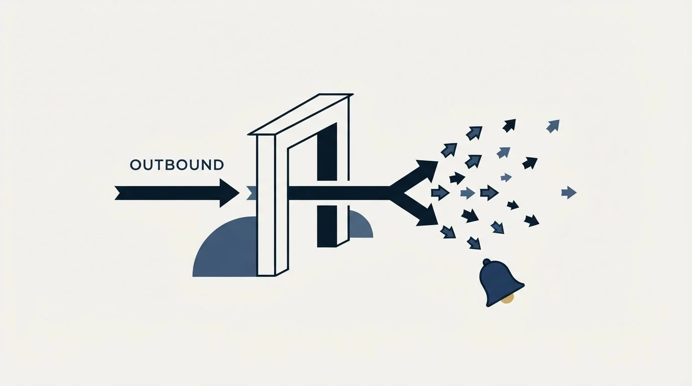 Section illustration: What this means when you are running outbound