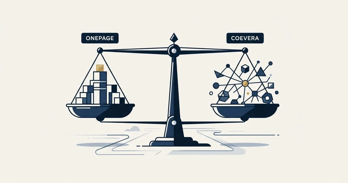 Editorial illustration for OnePageCRM vs Coevera