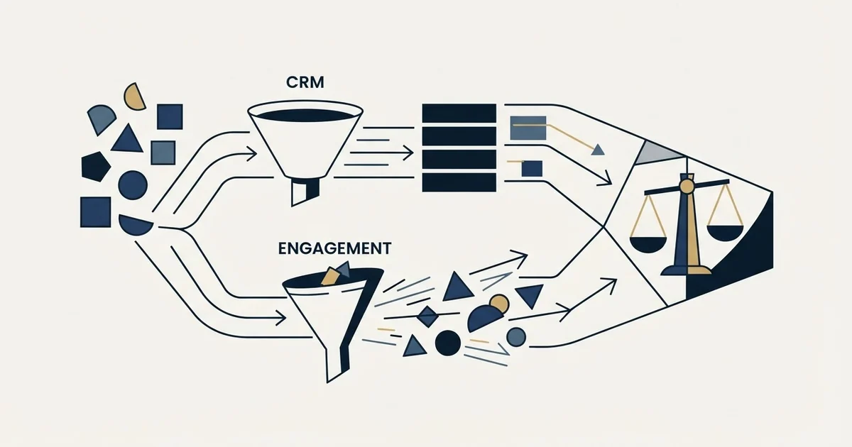 Editorial illustration for OnePageCRM vs Regie.ai