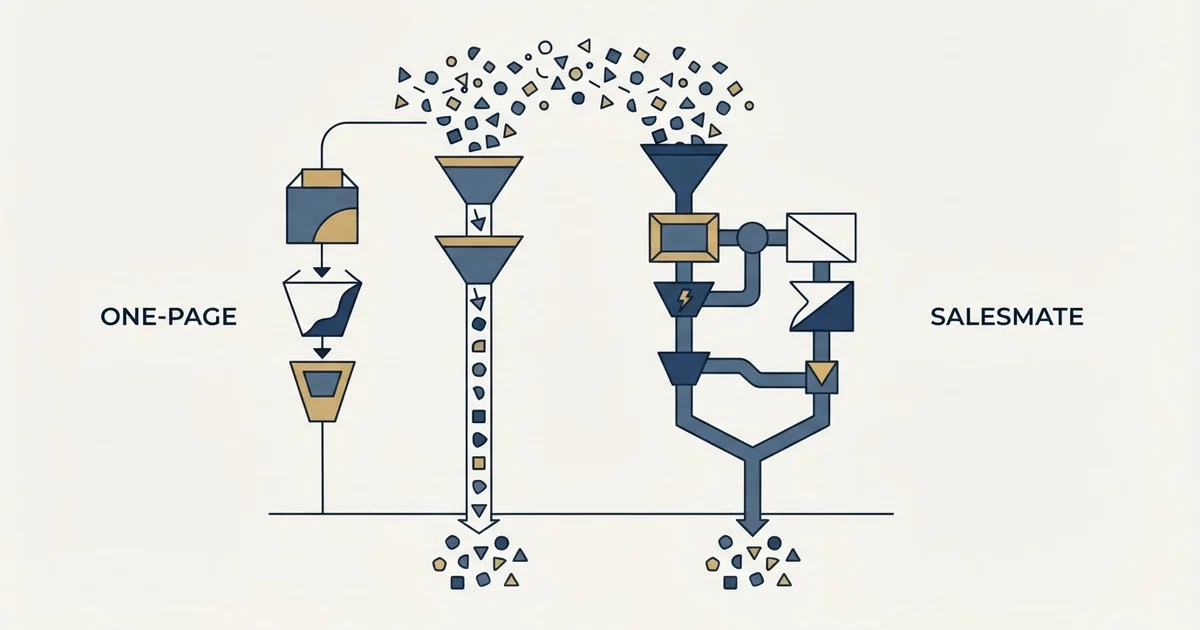 Editorial illustration for OnePageCRM vs Salesmate