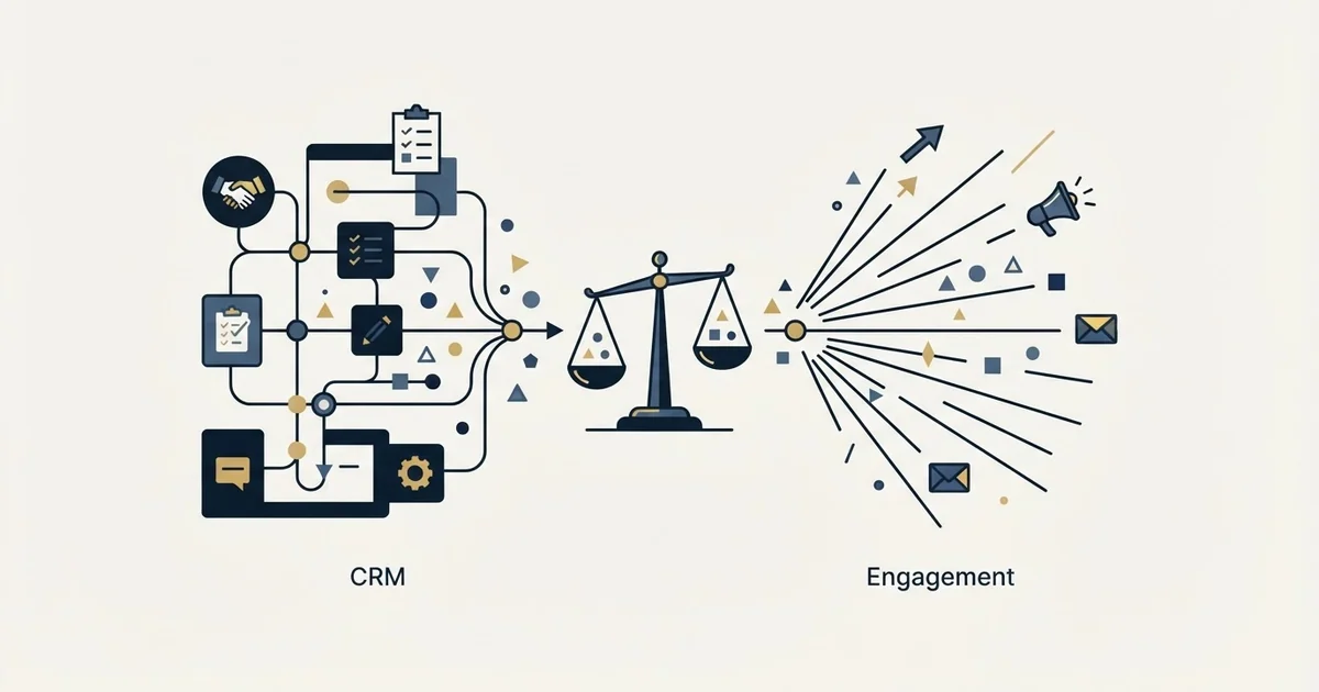 Editorial illustration for OnePageCRM vs SalesRobot