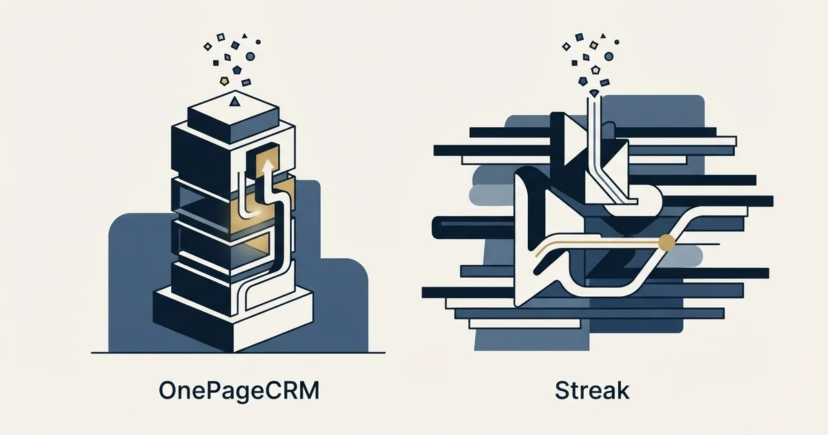 Editorial illustration for OnePageCRM vs Streak