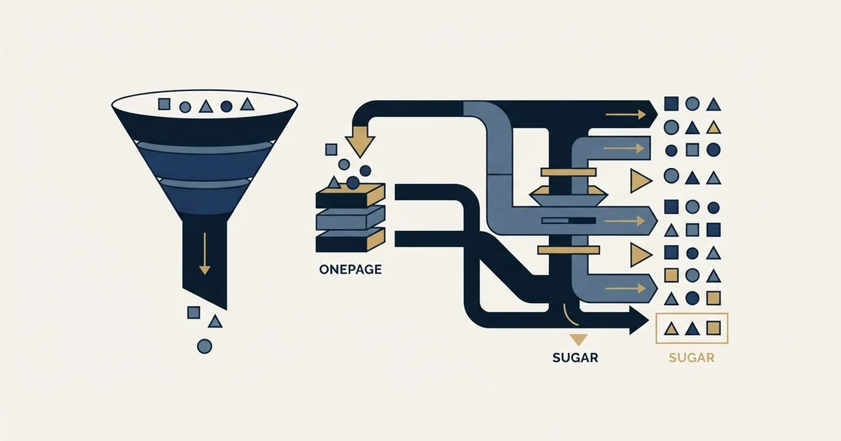 Editorial illustration for OnePageCRM vs SugarCRM