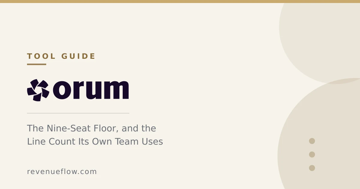 Branded cover: Orum: The Nine-Seat Floor, and the Line Count Its Own Team Uses