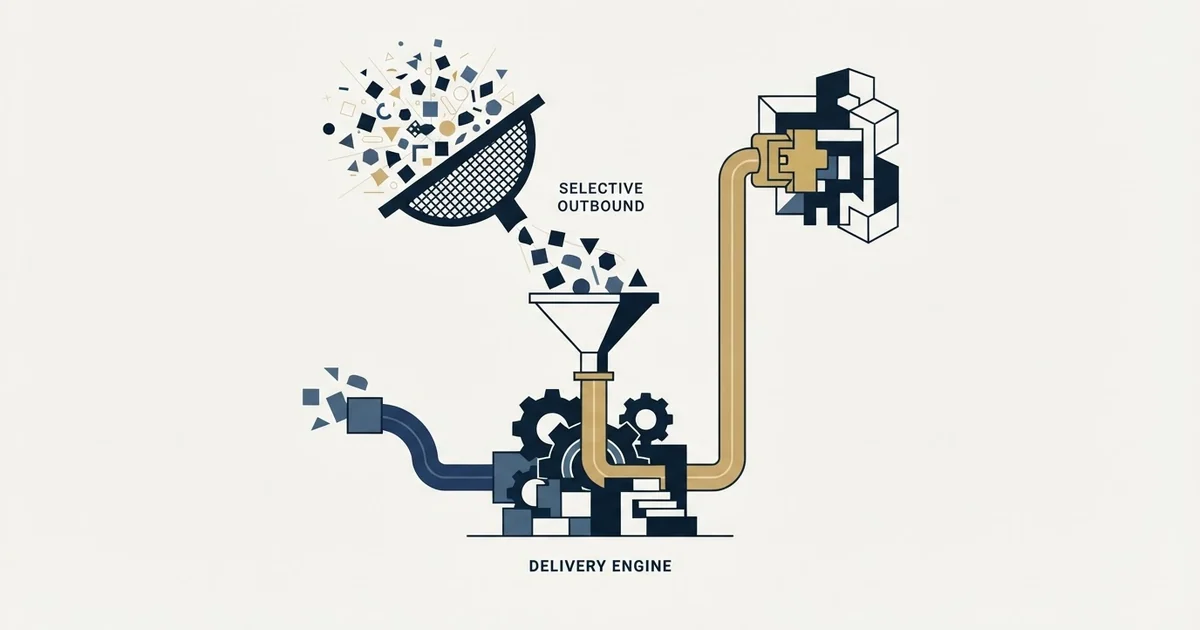 Editorial illustration for Outbound for Agency Owners