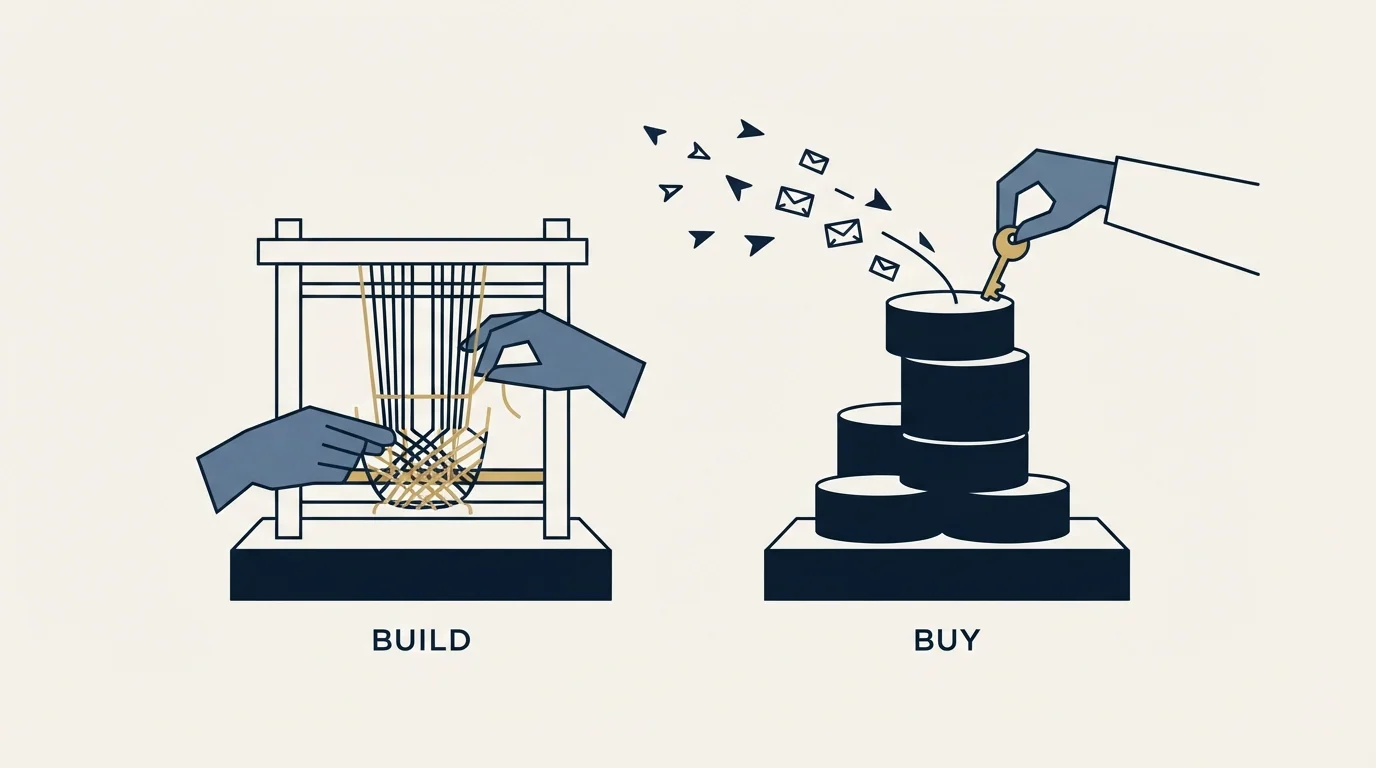 Section illustration: The build-versus-buy decision at a consultant's scale