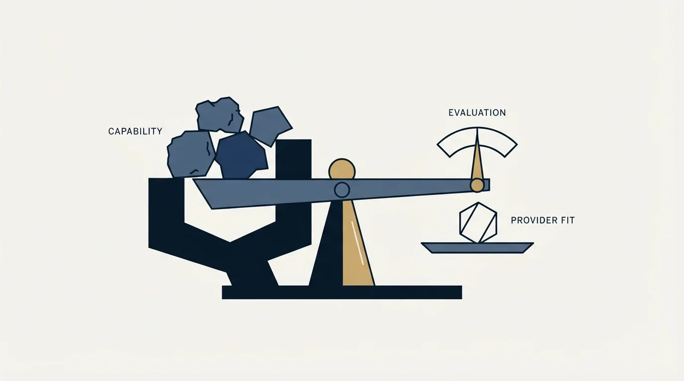 Section illustration: What to evaluate in any provider