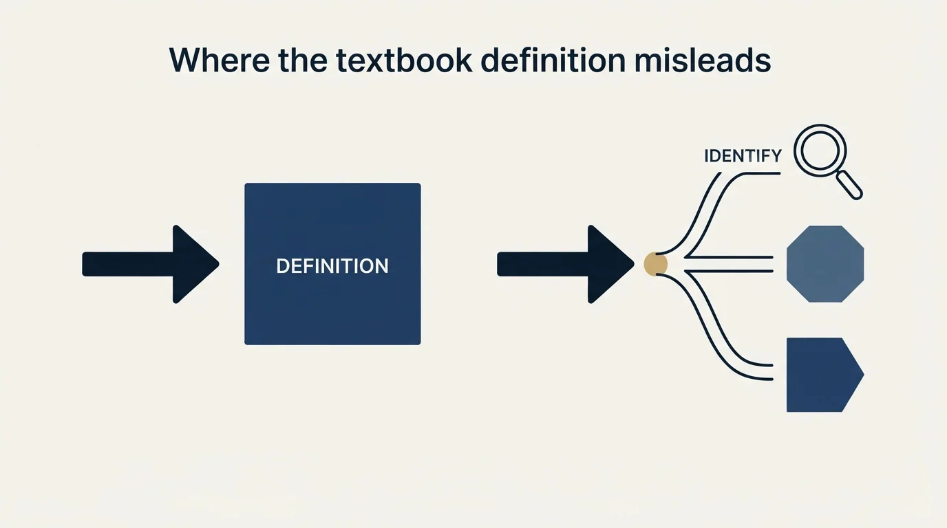Section illustration: Where the textbook definition misleads