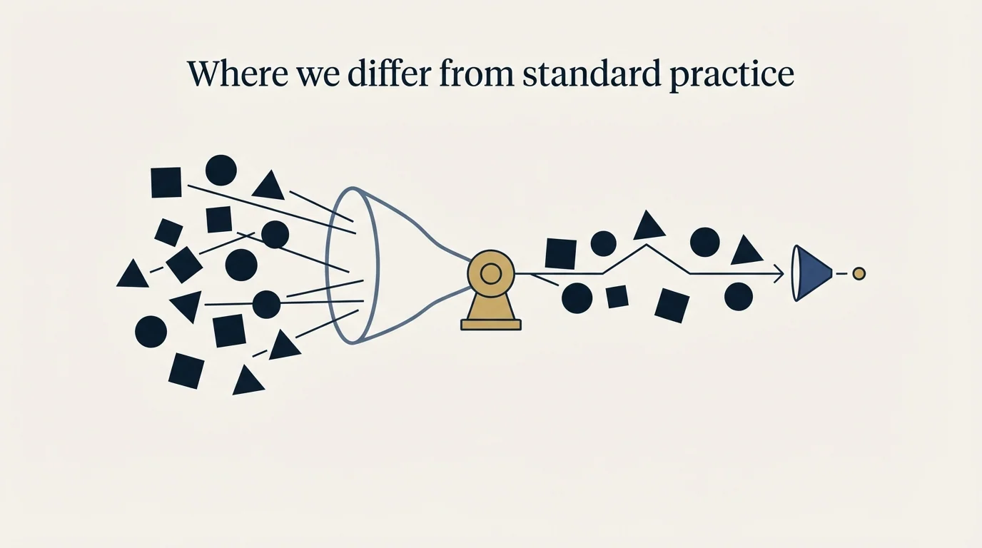 Section illustration: Where we differ from standard practice