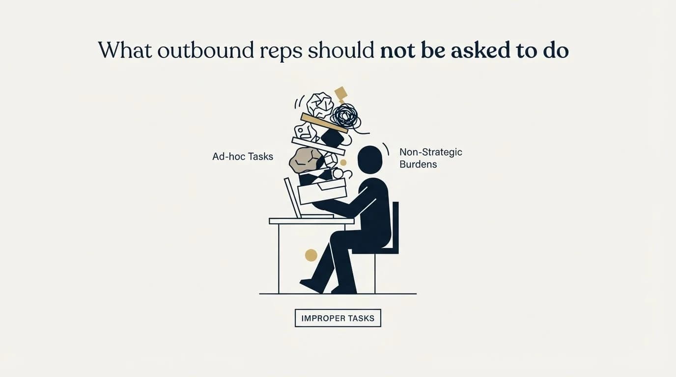 Section illustration: What outbound reps should not be asked to do
