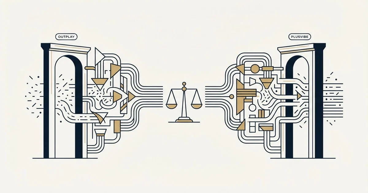 Editorial illustration for Outplay vs PlusVibe