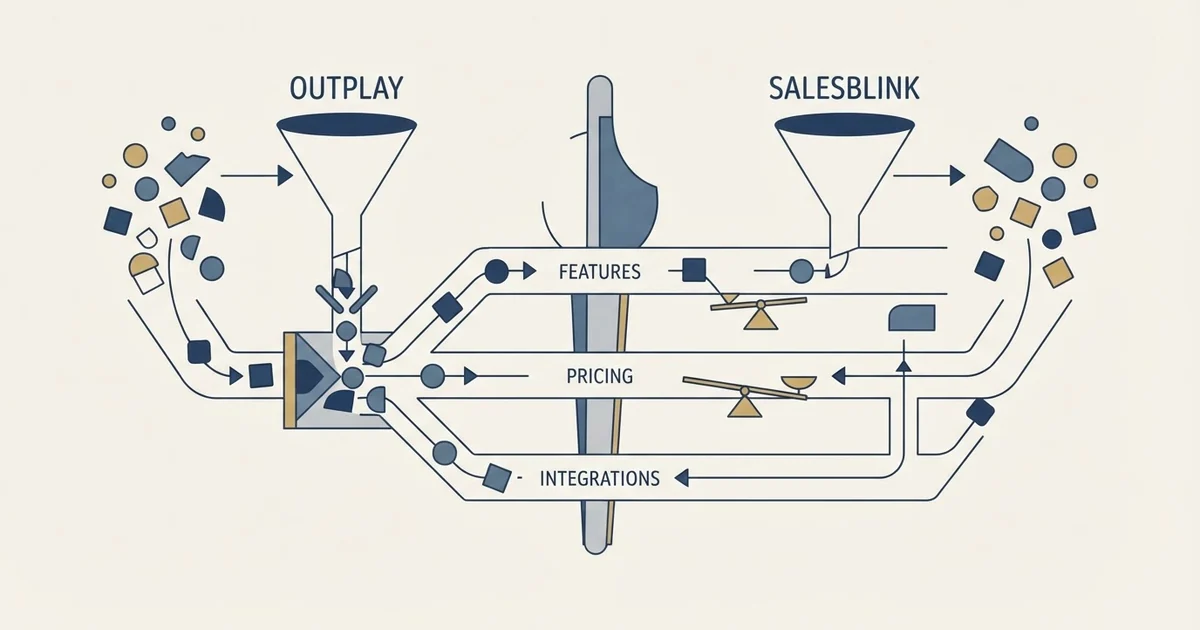 Editorial illustration for Outplay vs SalesBlink