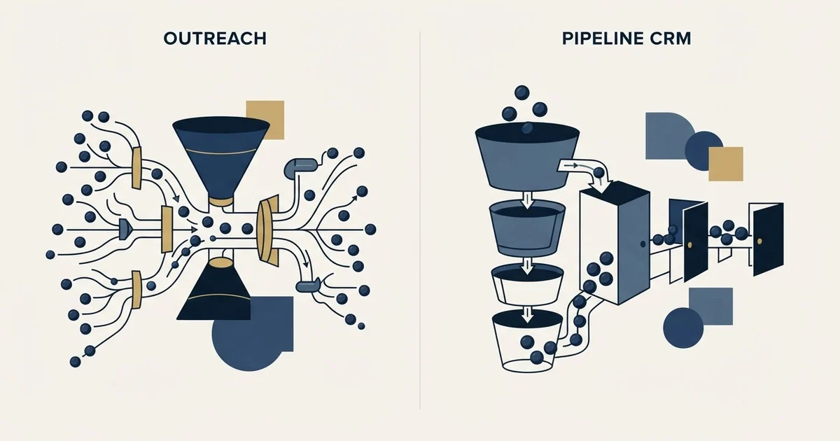 Editorial illustration for Outreach vs Pipeline CRM