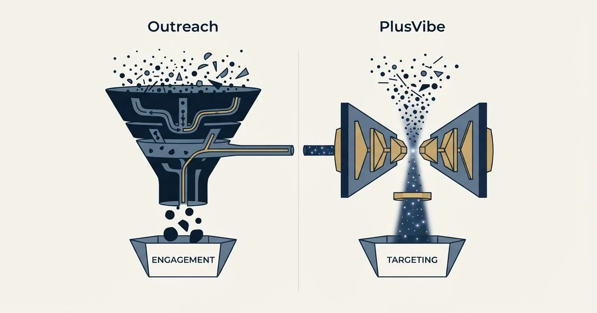 Editorial illustration for Outreach vs PlusVibe