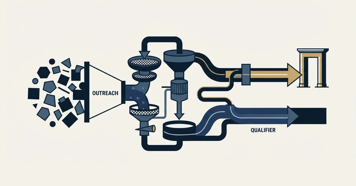 Editorial illustration for Outreach vs Qualifier.ai