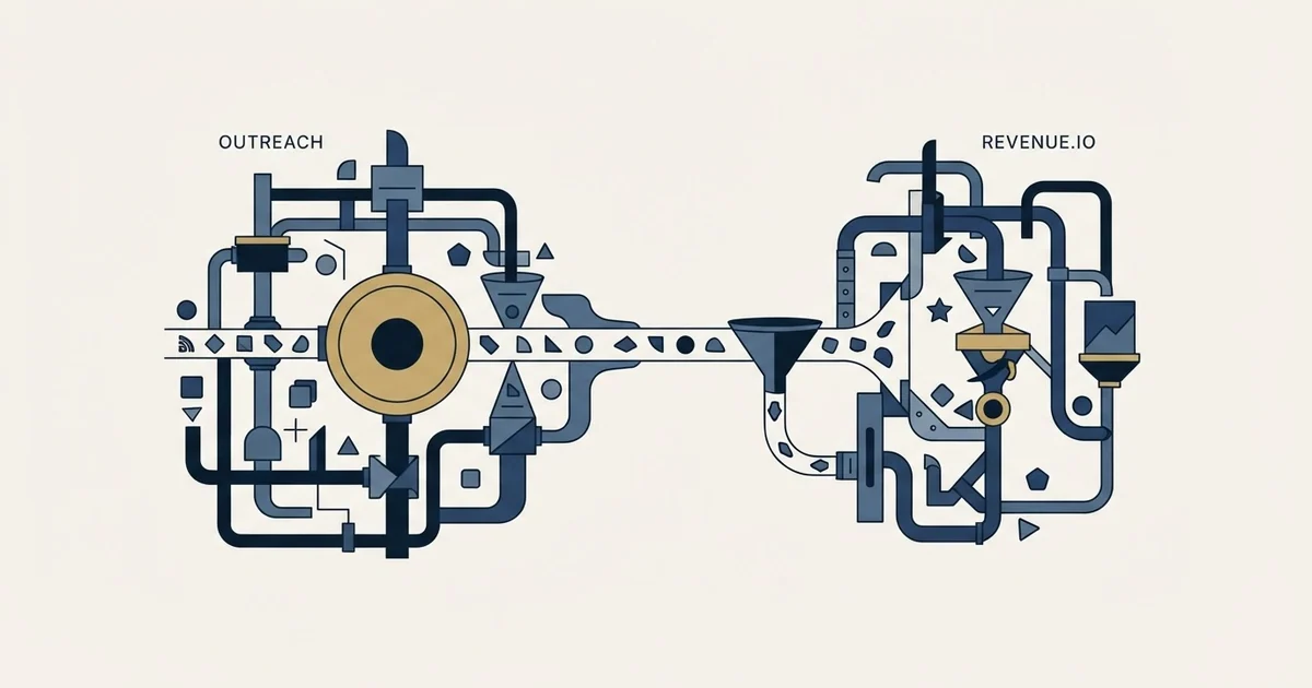 Editorial illustration for Outreach vs Revenue.io
